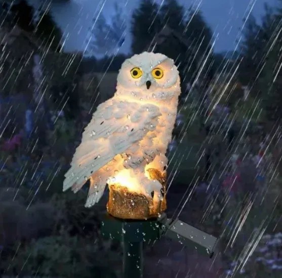 GGV LED napelemes kerti lámpa - bagoly, 14 cm