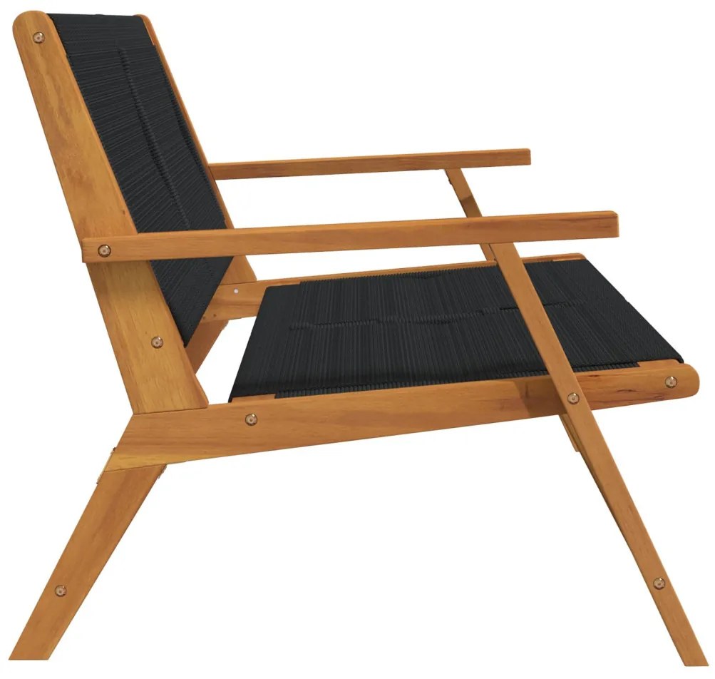 Kerti pad Fekete 76x122x73 cm Tömör akácfából