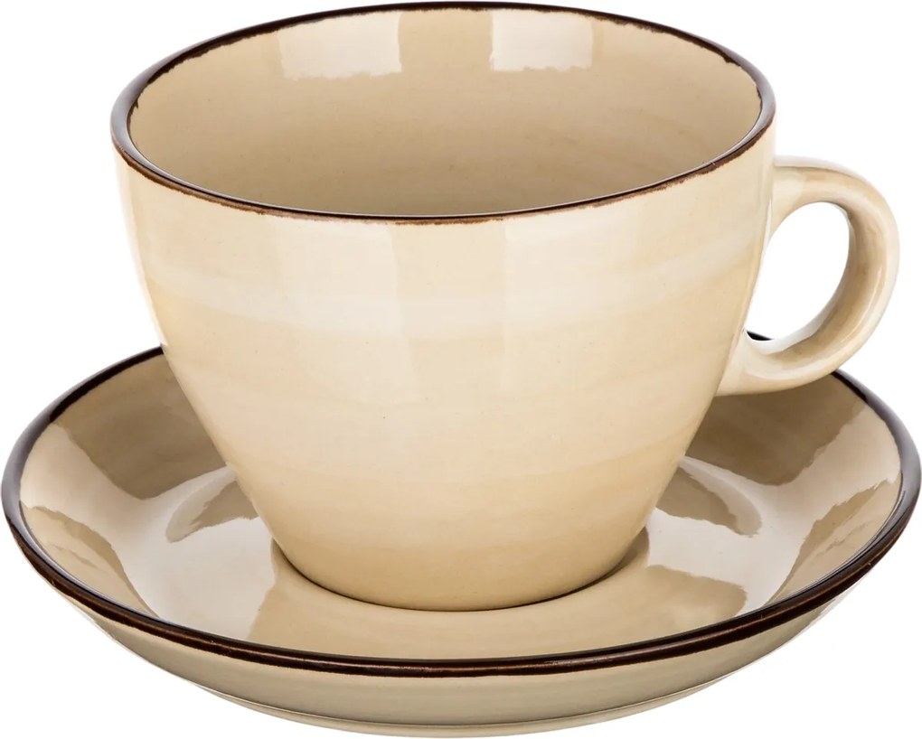 Banquet PALAS csésze csészealjjal, 290 ml, krémszínű