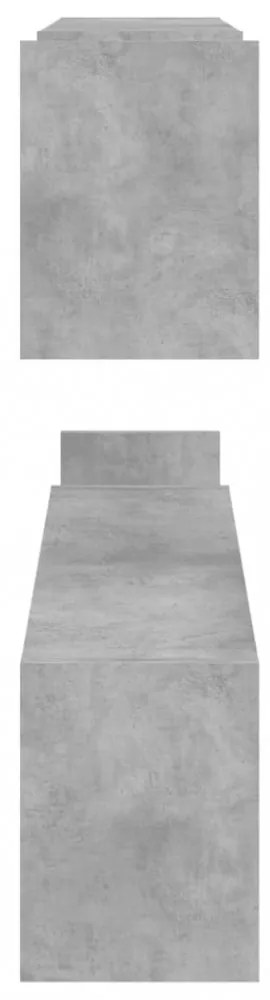 2 db betonszürke szerelt fa fali polc 100 x 15 x 20 cm