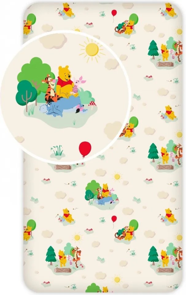 Disney Micimackó Play gumis lepedő 90x200 cm
