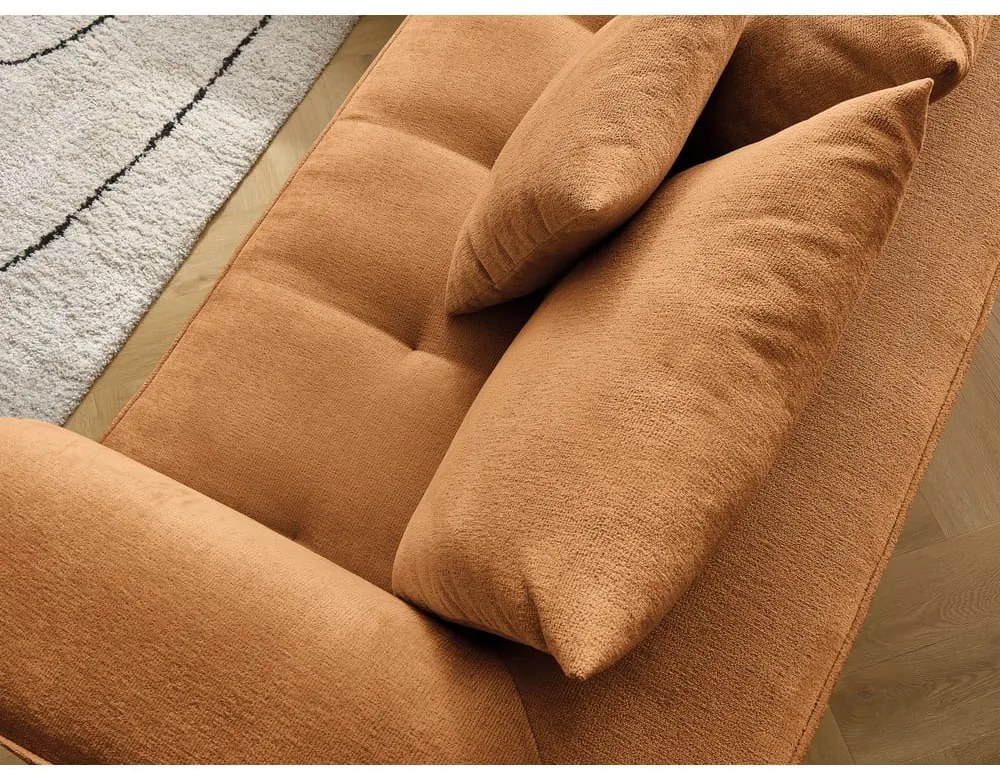 Mustársárga zsenília sarokkanapé (jobb oldali-L alakú) Whesley – Bobochic Paris