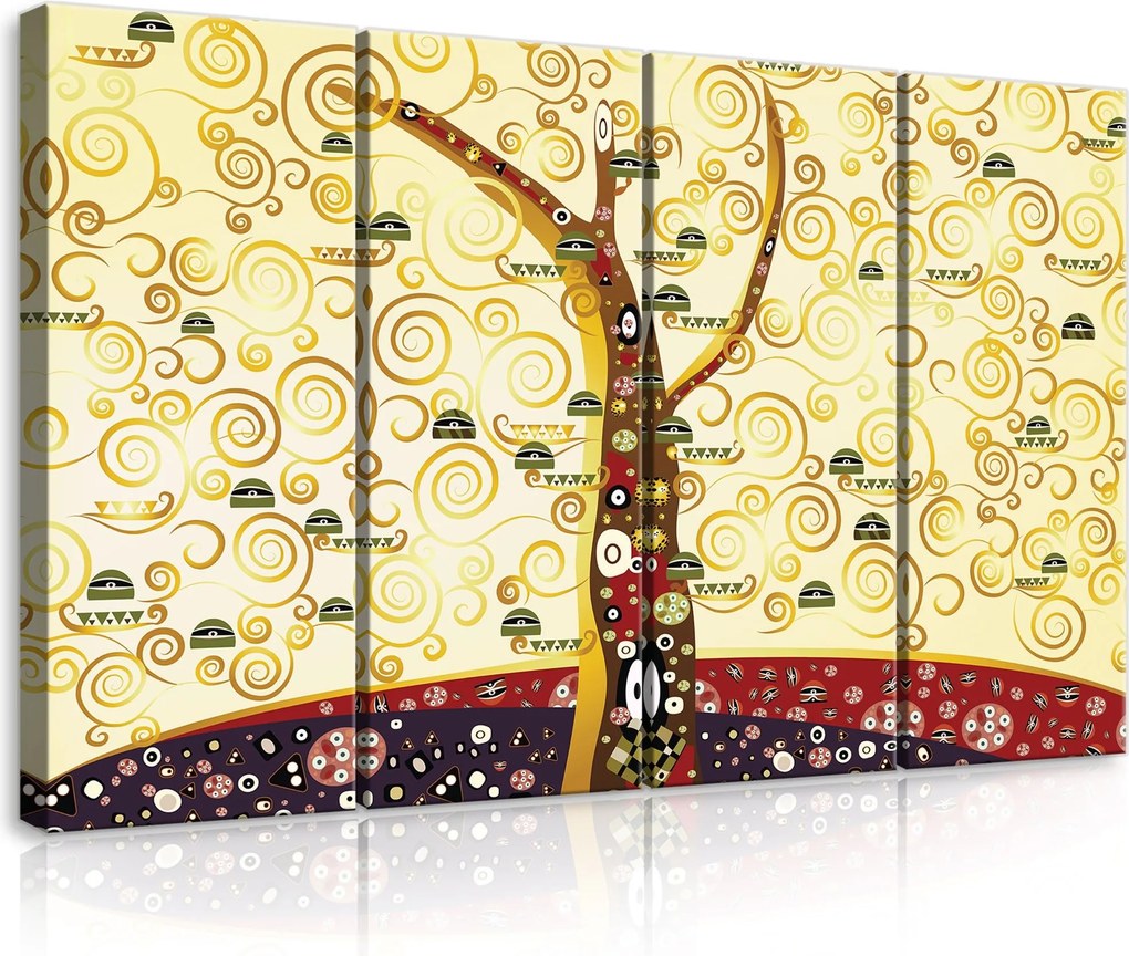 Vászonkép 120x80 Az élet fája modern art nouveau szimbolizmus arany spirálok élet