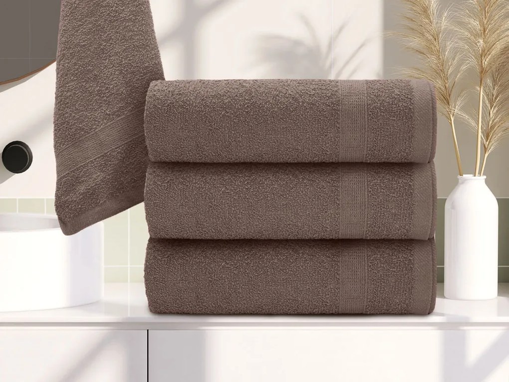Basic sötétbarna törölköző 50 x 100 cm, 100% pamut