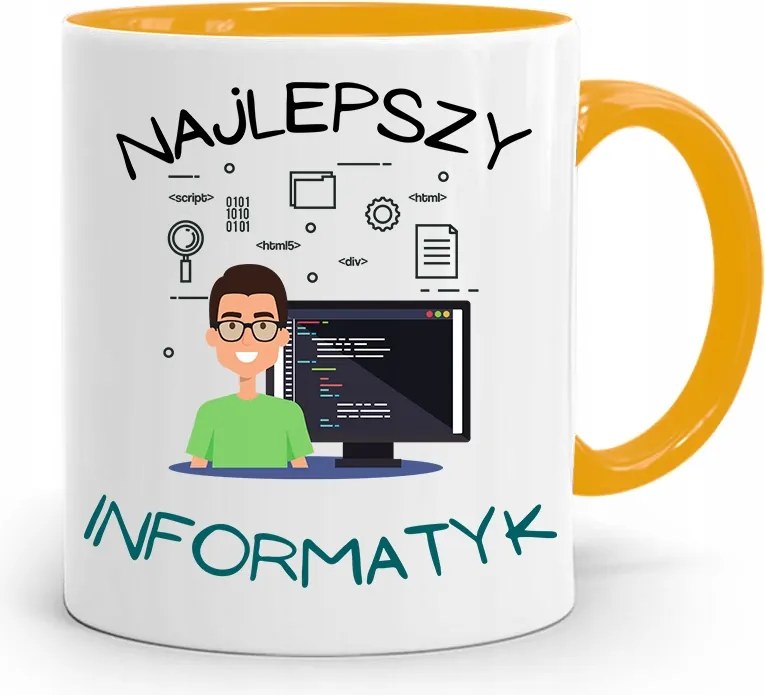 Sárga Bögre Programozó Informatika Legjobb Inf nyomtatott fotóval