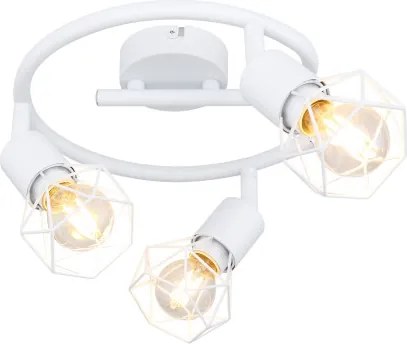 Globo 54802W-3 Mennyezeti spotlámpa, fém fehér, fehér fém rács, ø:230mm, M:180mm, 3xE14 40W 230V izzók nélkül