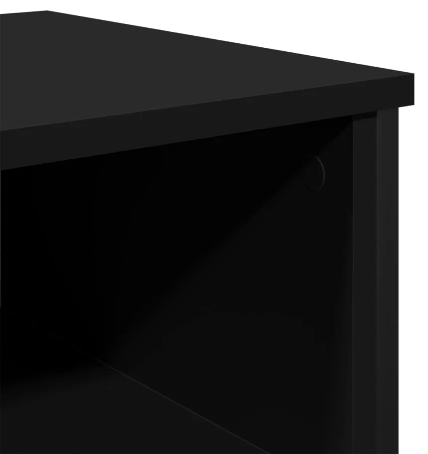 fekete szerelt fa tálalóasztal 100 x 35 x 74,5 cm