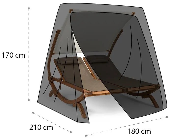 Sonnendeck, védőburkolat, vízálló, poliészter, fekete