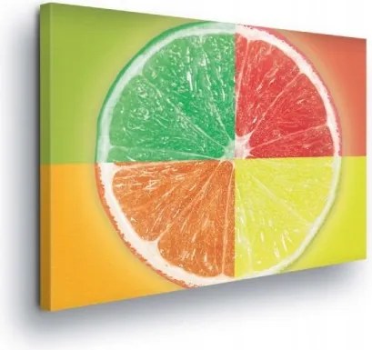 Vászonkép 100x75 Citrus gyümölcsök lime grapefruit narancs citrom színek