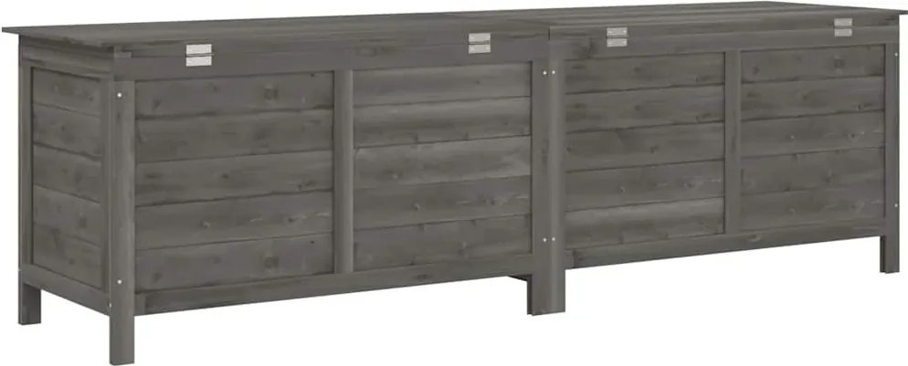 vidaXL antracit tömör fenyőfa kerti tárolóláda 198,5 x 50 x 56,5 cm
