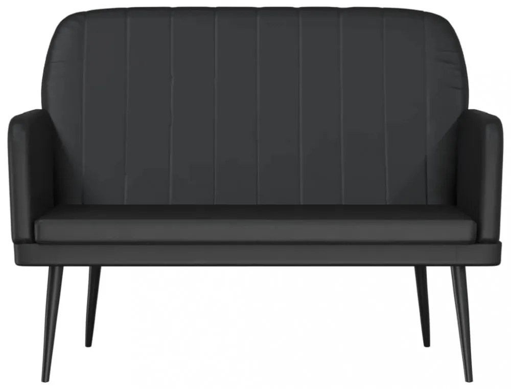 fekete műbőr pad 107 x 80 x 81 cm