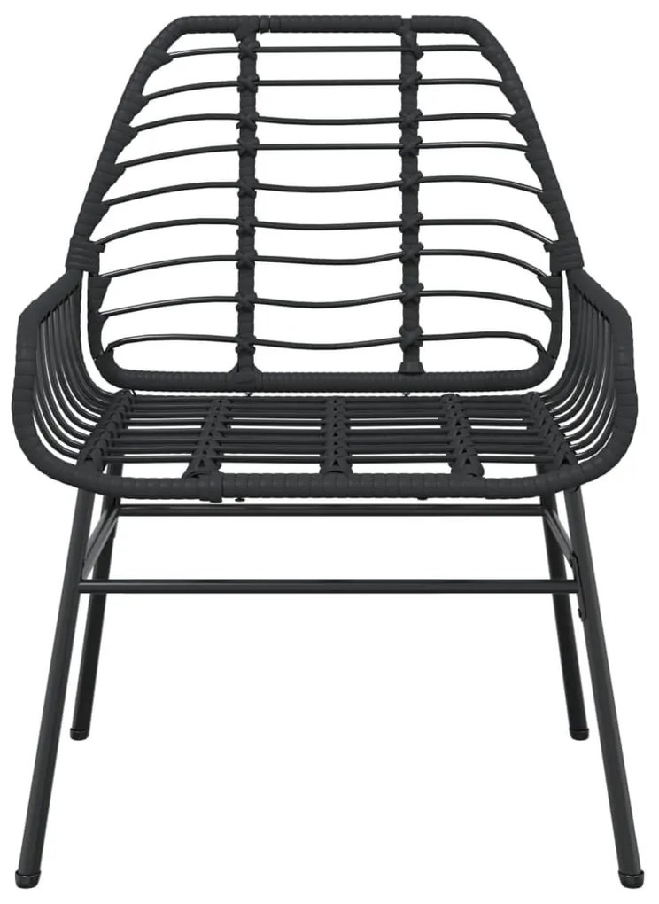 2 db fekete polyrattan kerti szék