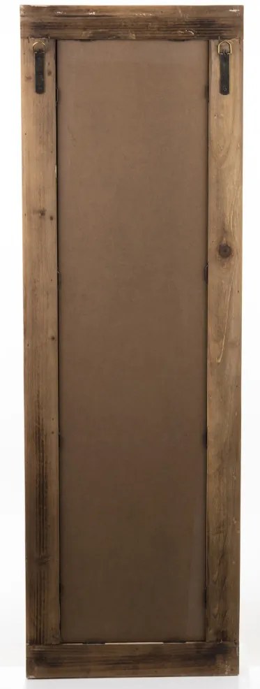 Koptatott vintage fehér tükör díszes fa keretben 117x38x4cm