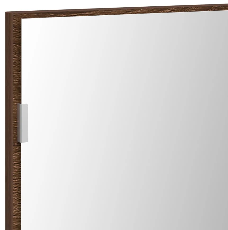 Fürdőszoba Tükörszekrény LED Fénnyel Barna Tölgy 80x37 cm