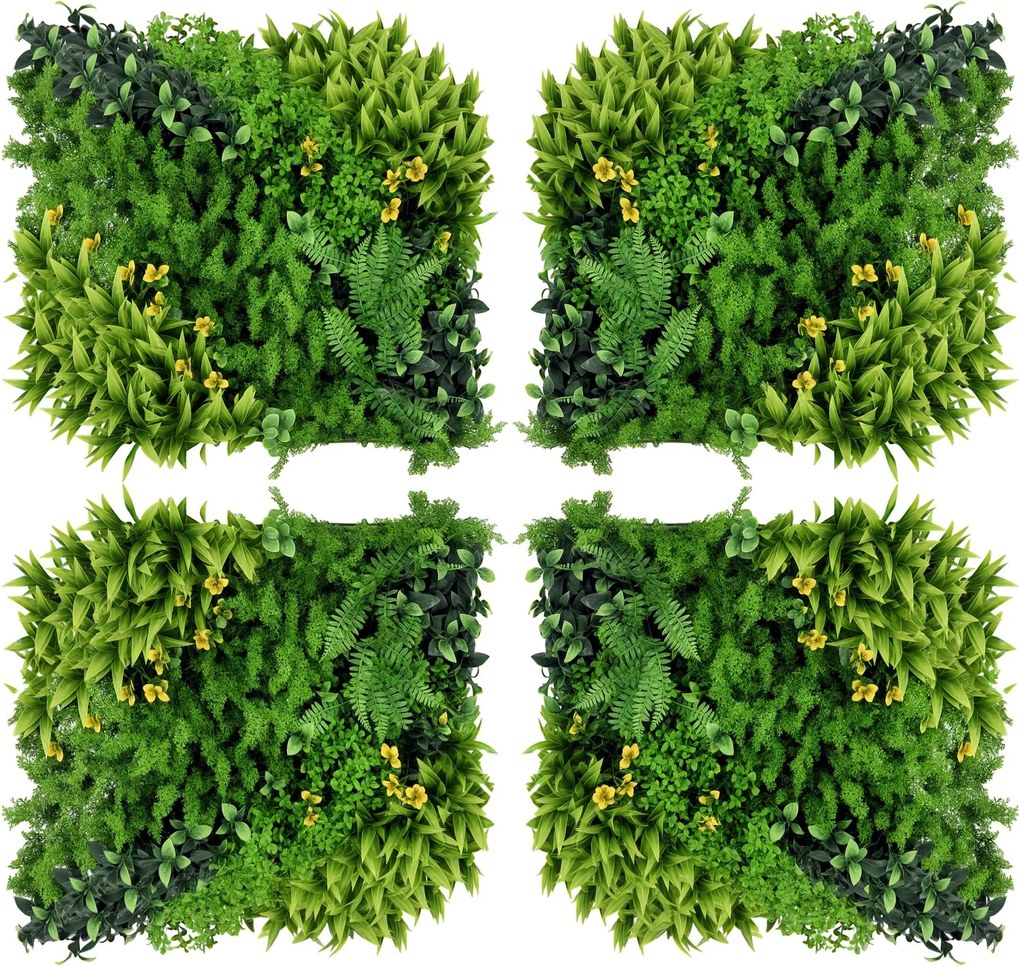 Outsunny 12 darabos Mesterséges Növény Fal Élőfal 50x50 cm UV Védelemmel | Aosom