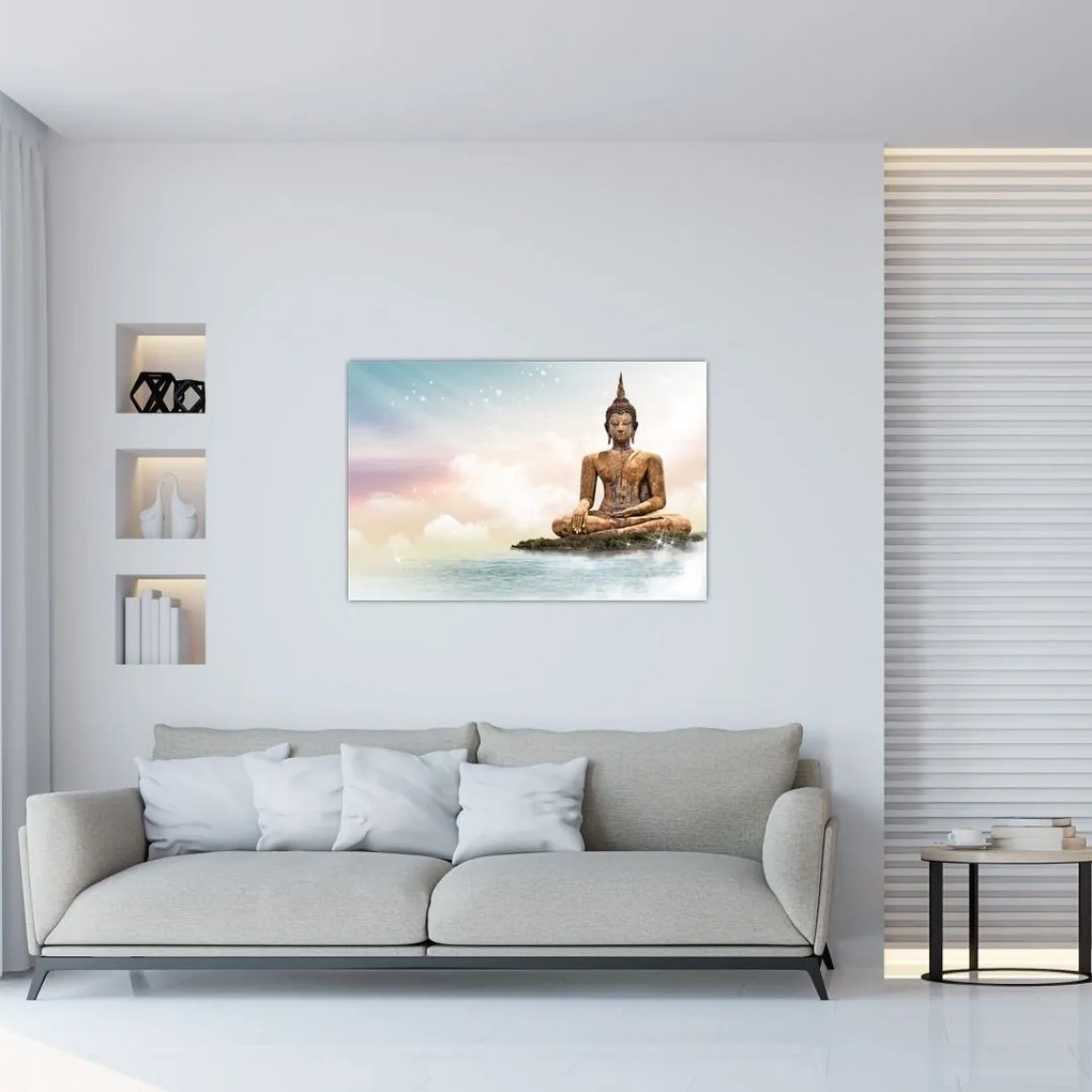 Kép - Buddha vigyáz a földre (90x60 cm)