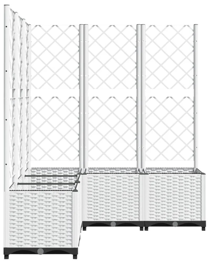 fehér polipropilén rácsos kerti ültetőláda 120 x 120 x 136 cm