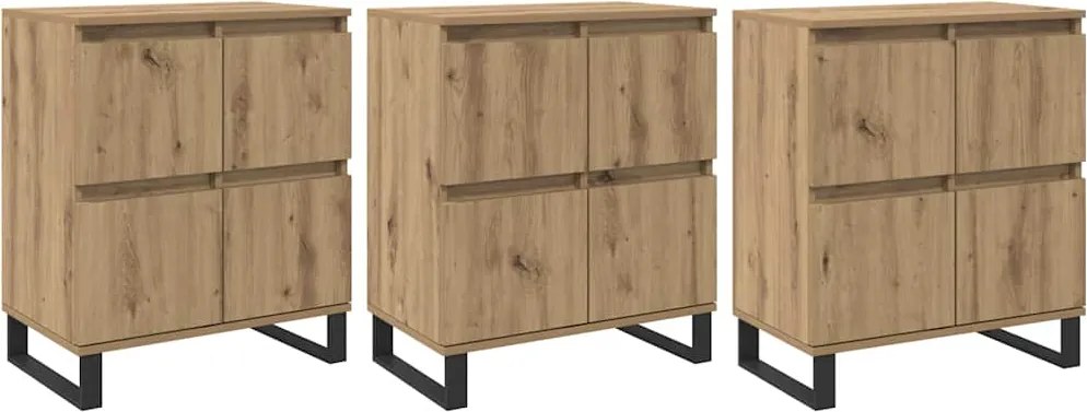 vidaXL Széf 3 pcs Artisan tölgy 60 x 35 x 70 cm