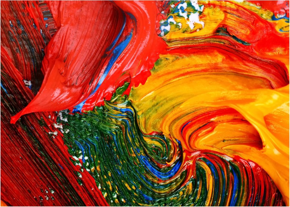 Kép - Kékítő absztrakció ecsettel (70x50 cm)