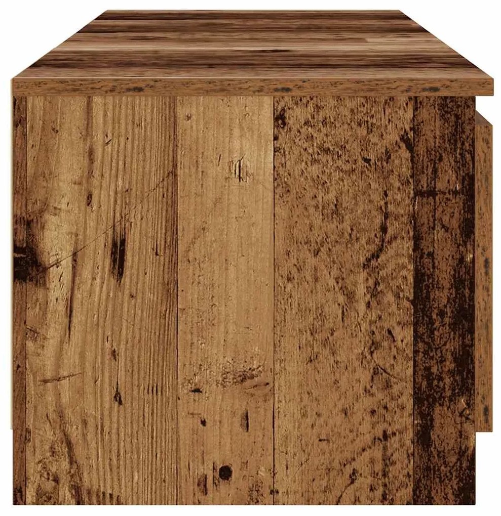 antik fa színű szerelt fa TV-szekrény LED-ekkel 140x40x35,5 cm