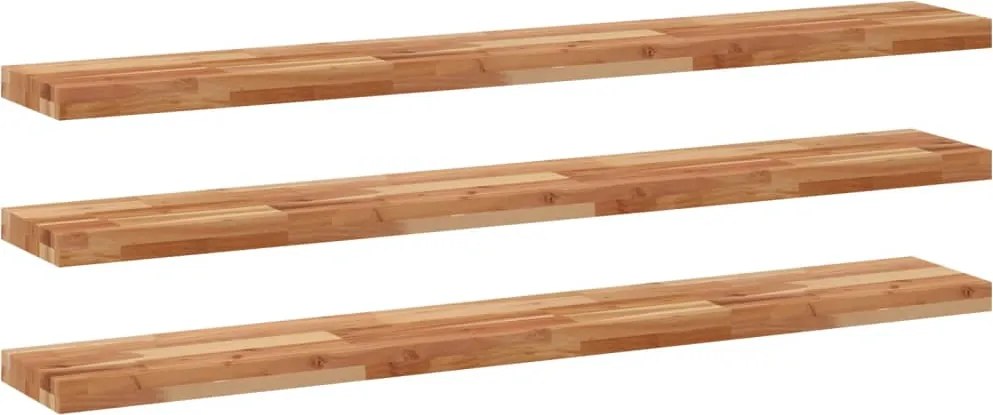 vidaXL 3 db olajbevonatú tömör akácfa függőpolc 120 x 20 x 4 cm