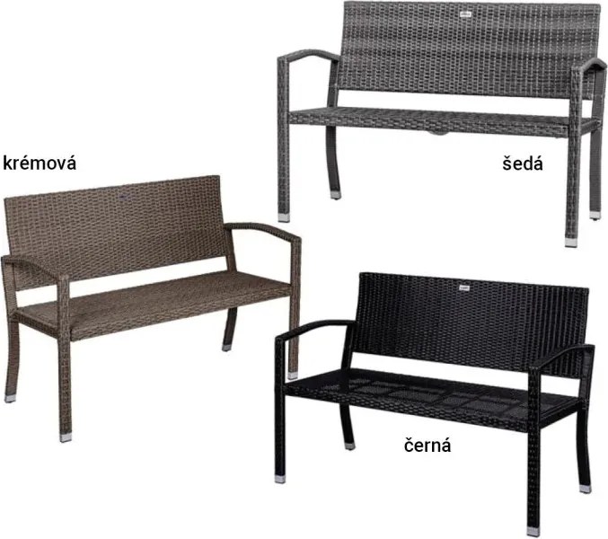 STILISTA Kerti polyrattan pad 122 x 52 cm szürke