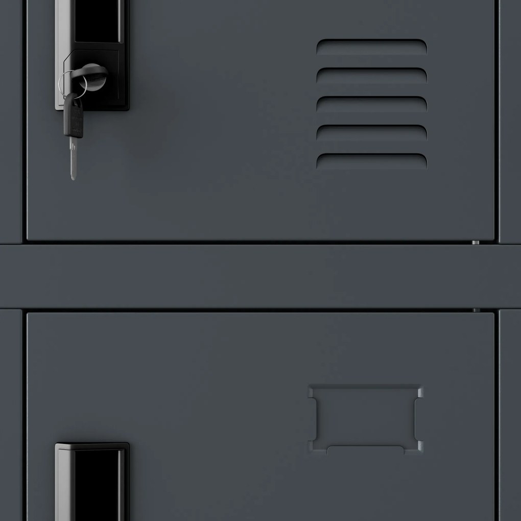 KAROL többrekeszes szociális szekrény, 900 x 1850 x 400 mm, antracitszürke