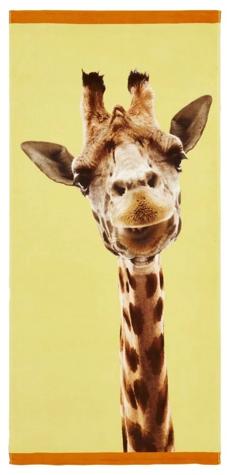Sárga pamut strandtörölköző 76x160 cm Giraffe – Catherine Lansfield