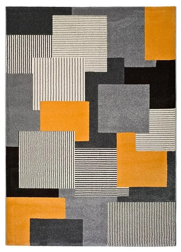 Leo Square szürke szőnyeg, 160 x 230 cm - Universal