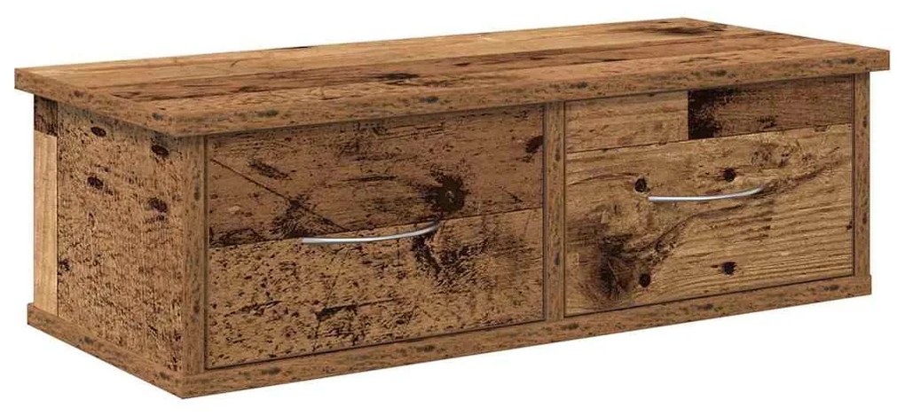 antik fa színű szerelt fa faliszekrény 60x26x18,5 cm