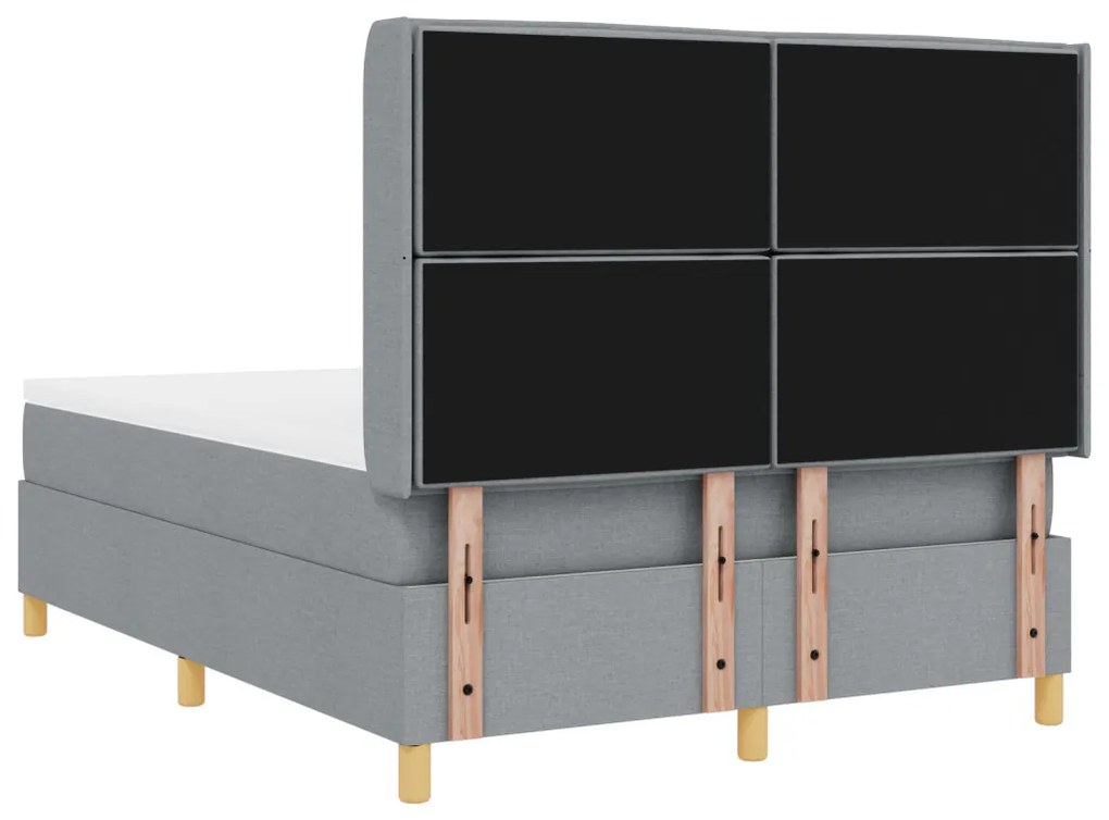 Boxspring Ágy Mattal és LED Fény Szürke 140x200 cm Szövet