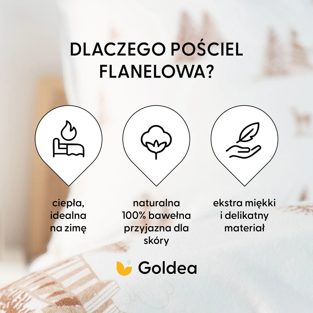 Goldea flanel ágyneműhuzat - hegyvidéki táj 220 x 200 és 2db 70 x 90 cm