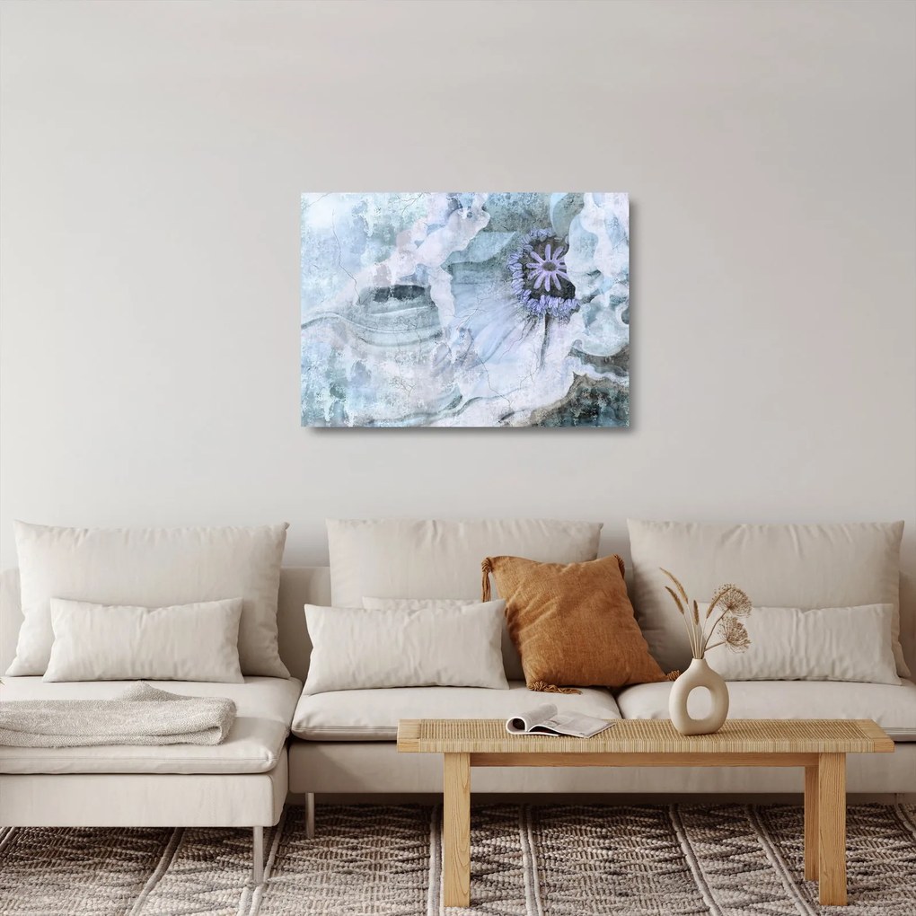 Kép - Virágos freskó téglafalon (üvegen) (70x50 cm)