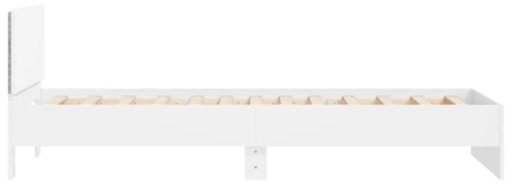 fehér ágykeret fejtámlával és LED-világítással 100 x 200 cm