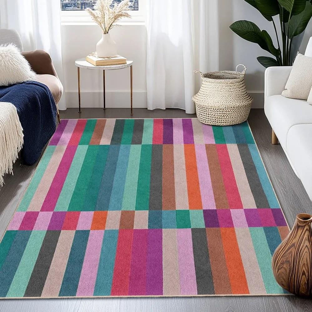 Türkiz mosható szőnyeg 60x100 cm Acid Rain – Mila Home