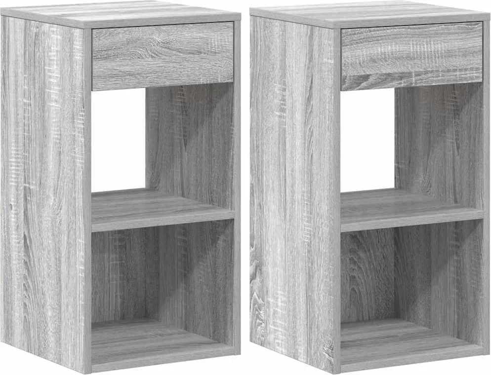 vidaXL éjjeliszekrények fiókos 2 db szürke sonoma 35x34x66,5 cm