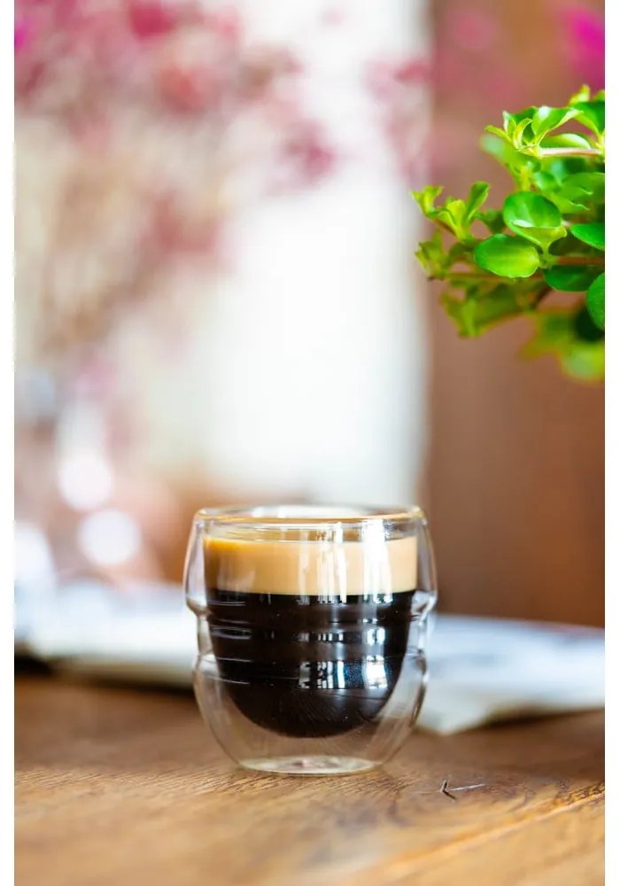 Üveg eszpresszó-duplafalú csésze szett 2 db-os 70 ml Sferico – Vialli Design