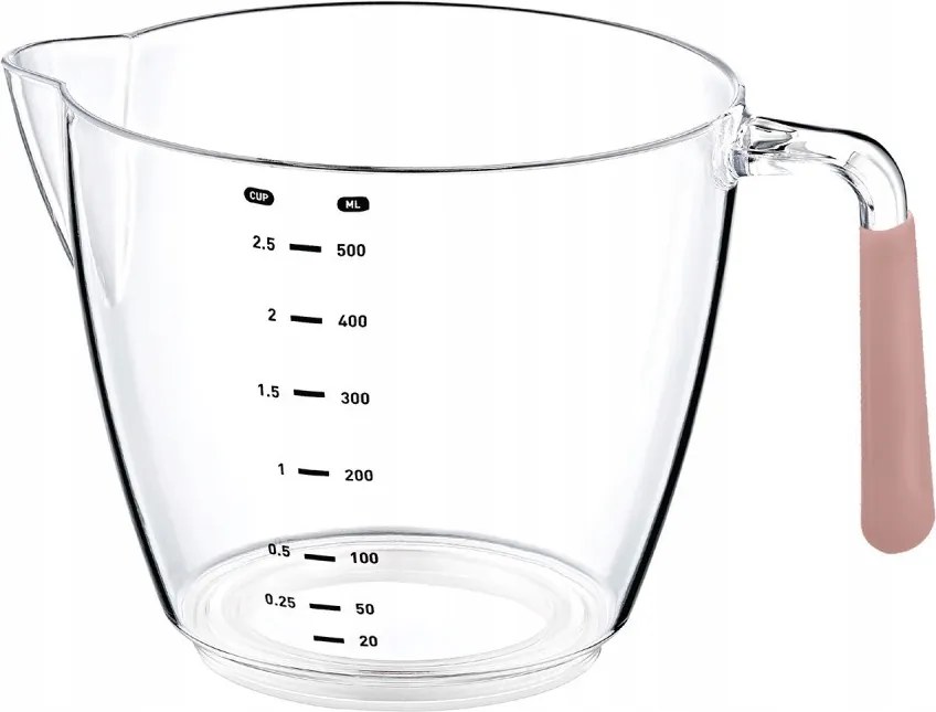 Konyhai mérőkancsó 0,5L púderes, beosztással, műanyag tartály