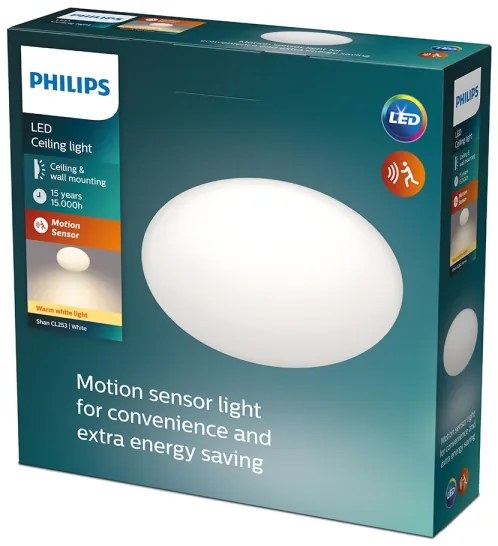 Philips - SHAN LED mennyezeti lámpatest érzékelővel, 12W, 230V, 2700K
