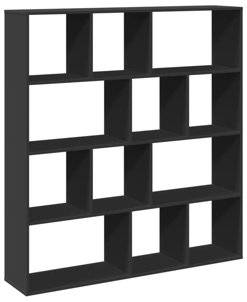 fekete szerelt fa könyvszekrény 132 x 29 x 141,5 cm