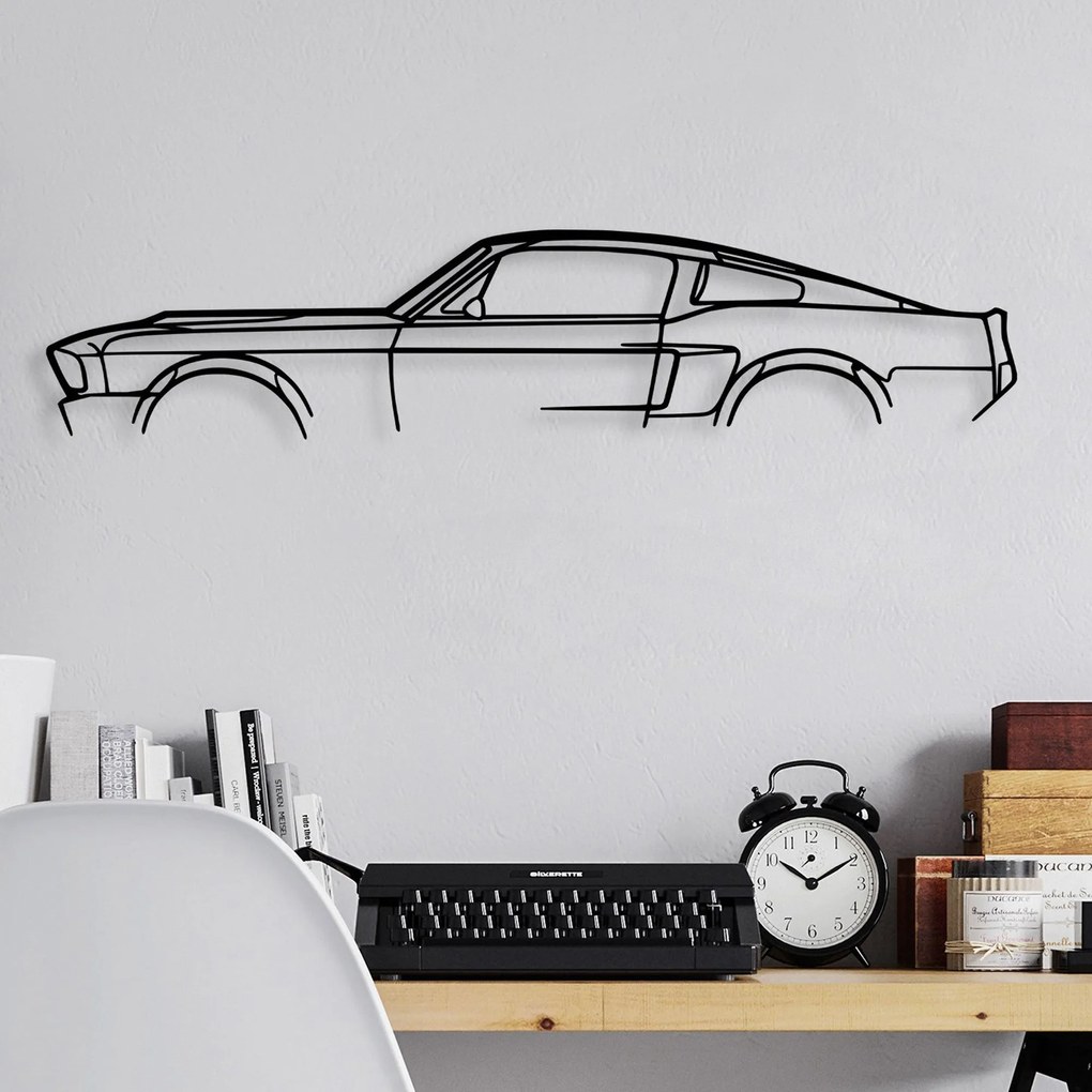 Fém fali dekoráció, 1967 Ford Mustang Shelby GT500 Silhouette