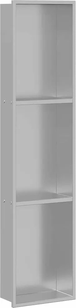 vidaXL Zuhany Niche Ezüst 90 x 20 x 9,5 cm Rozsdamentes acél