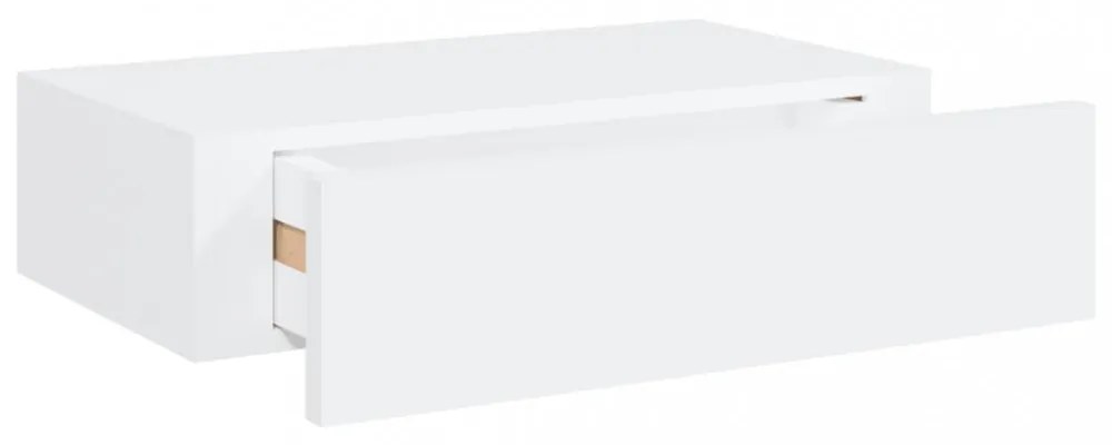 2 db fehér MDF falra szerelhető fiókos polc 40 x 23,5 x 10 cm