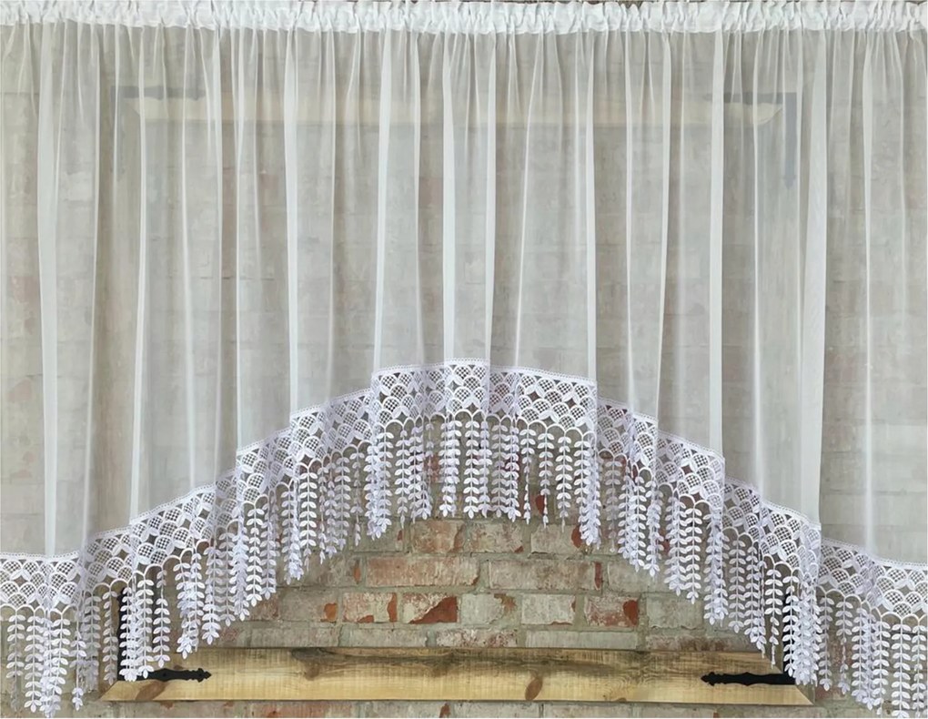 Kész függöny 400x150,fátyol,gipsz 30cm boho rojt