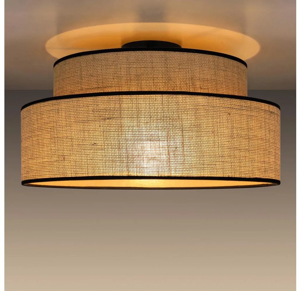 Mennyezeti lámpa BOHO 1xE27/60W/230V átm. 40 cm bézs