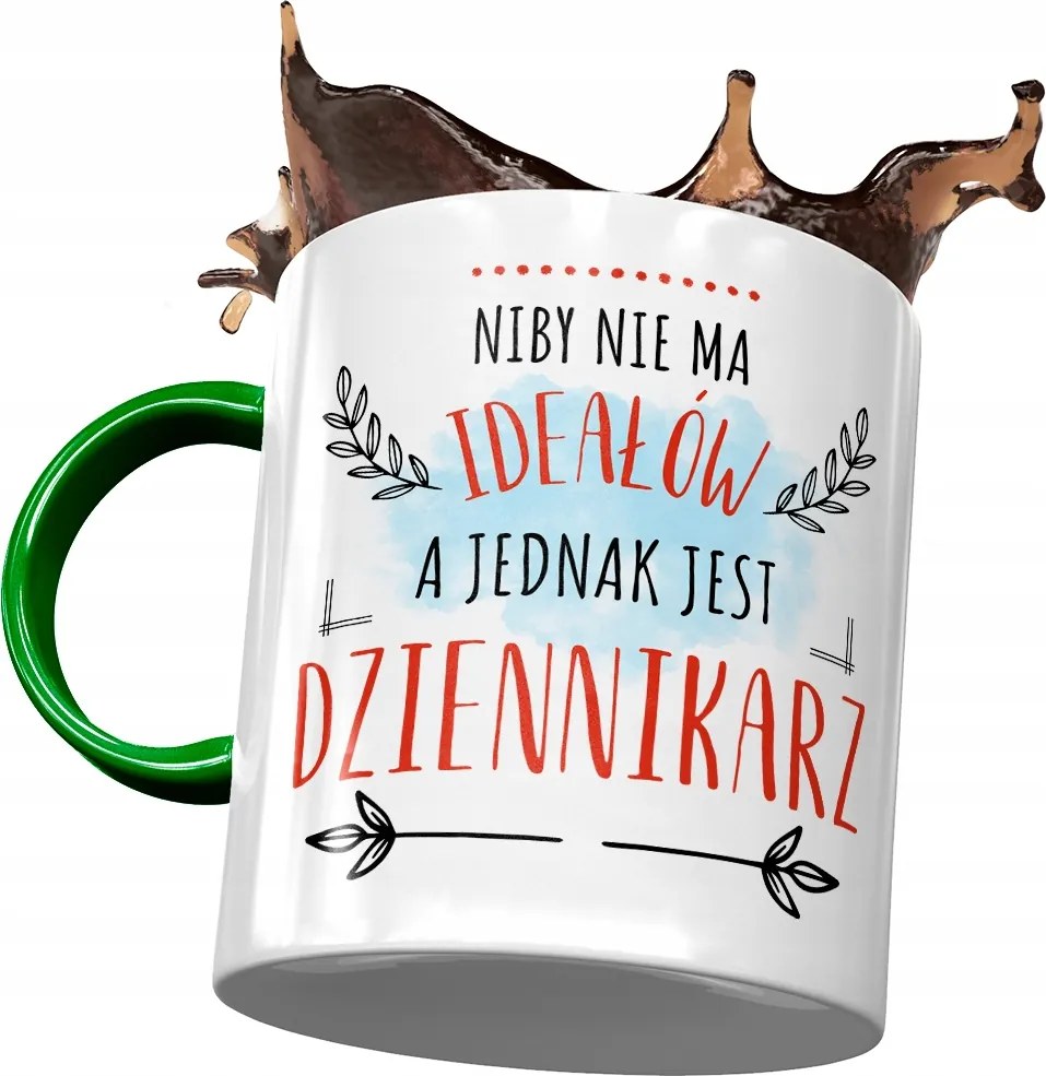 Zöld Újságíró Bögre Nincs Ideál Nyomtatott Fotóval