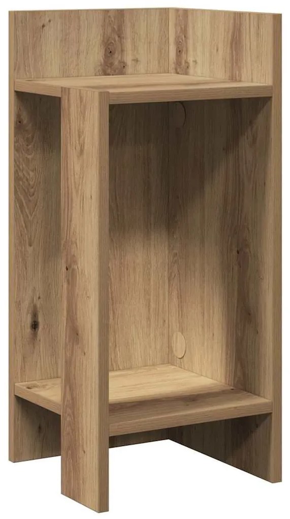 2 db kézműves tölgyszínű kisasztal polccal 25,5 x 27 x 60 cm