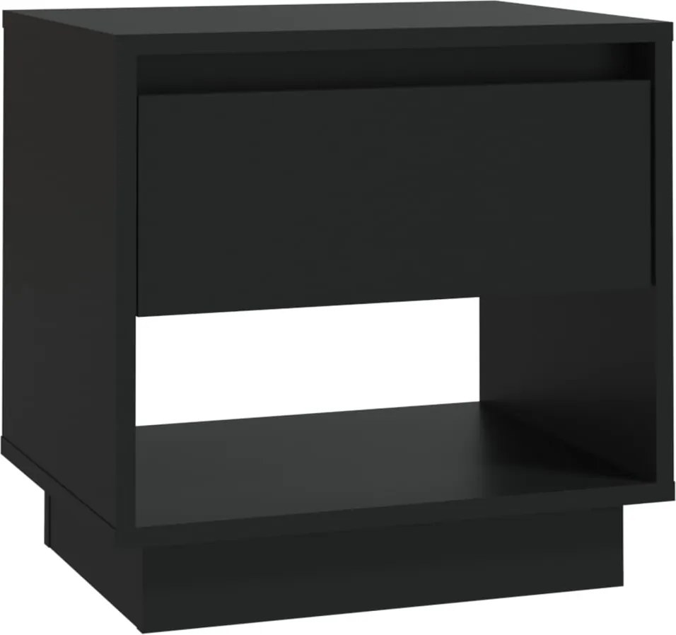 vidaXL fekete forgácslap éjjeliszekrény 45 x 34 x 44 cm
