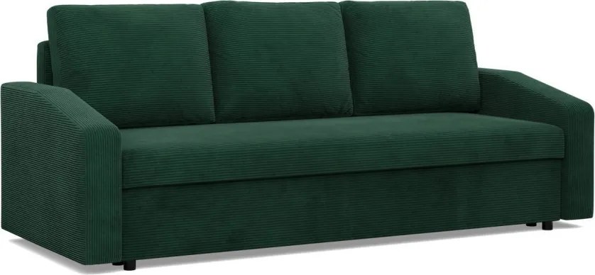 Zeus kanapéágy, kordbársony, bonell töltet, döntött kartámasz, zöld