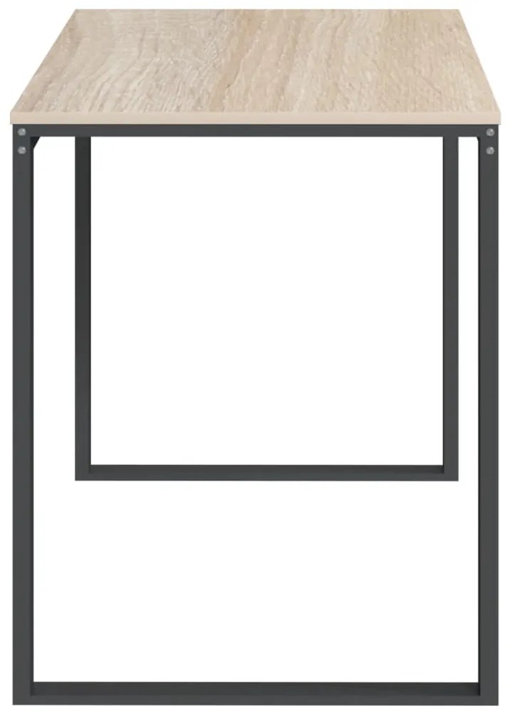 vidaXL fekete-tölgyszínű forgácslap számítógépasztal 110 x 60 x 73 cm